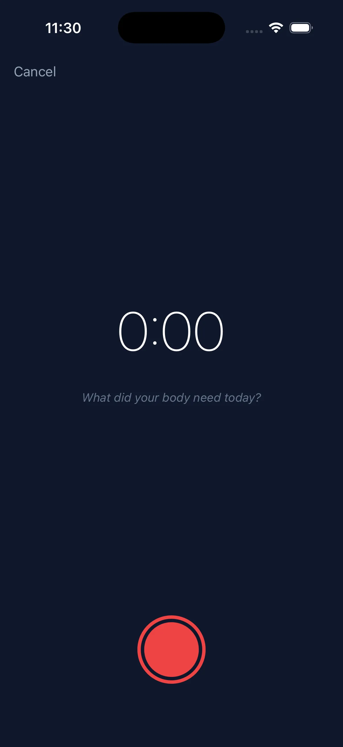 Record screen with a reflection prompt visible